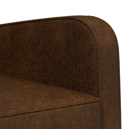 Armchair Brown Faux Suede Leather