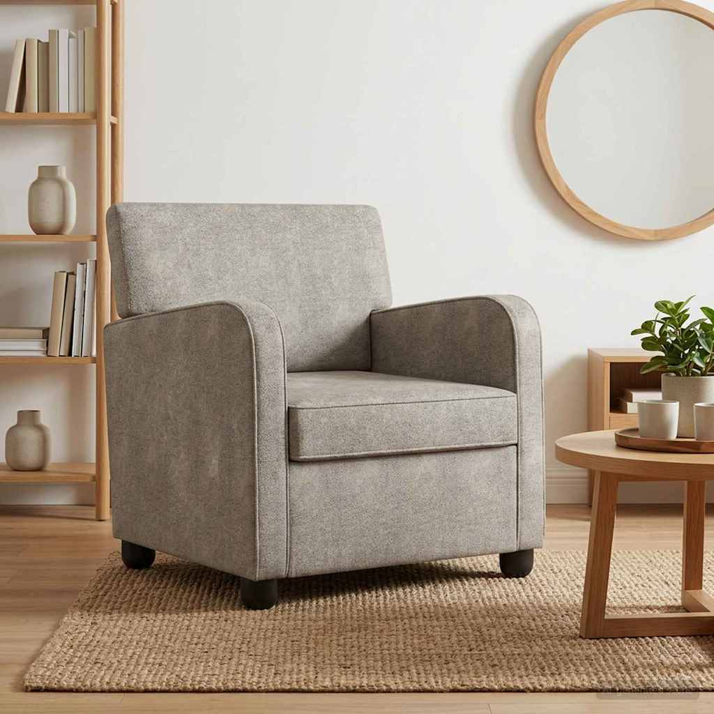 Armchair Light Grey Faux Suede Leather