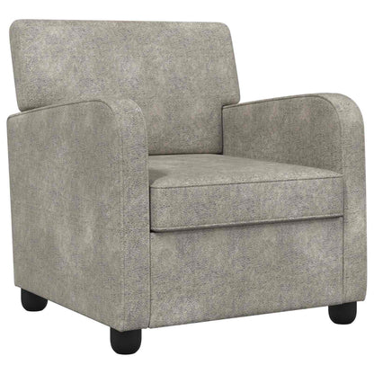 Armchair Light Grey Faux Suede Leather