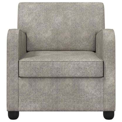 Armchair Light Grey Faux Suede Leather