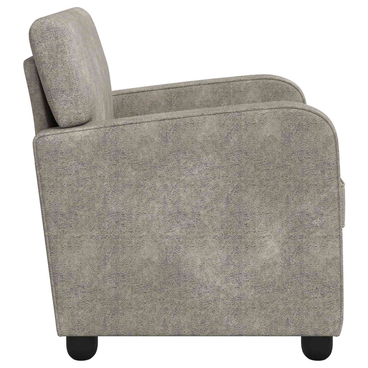 Armchair Light Grey Faux Suede Leather