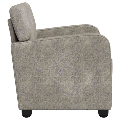 Armchair Light Grey Faux Suede Leather