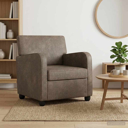 Armchair Dark Grey Faux Suede Leather