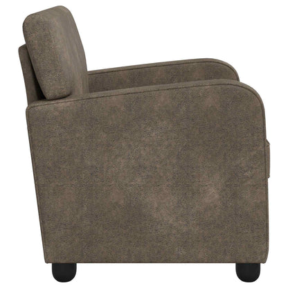Armchair Dark Grey Faux Suede Leather