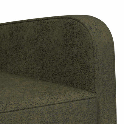 Armchair Army Green Faux Suede Leather