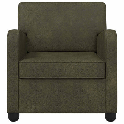 Armchair Army Green Faux Suede Leather