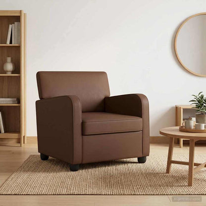 Armchair Brown Faux Leather