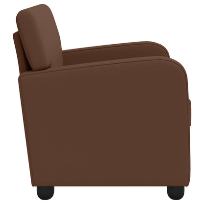 Armchair Brown Faux Leather