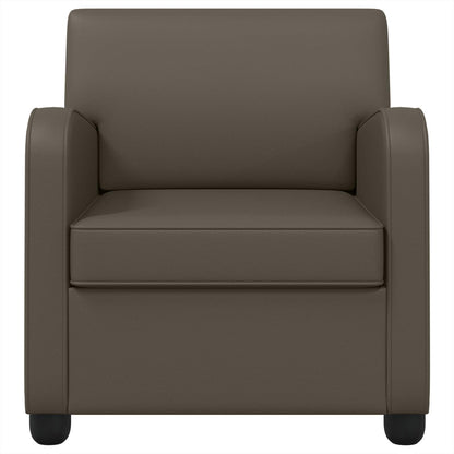 Armchair Grey Faux Leather