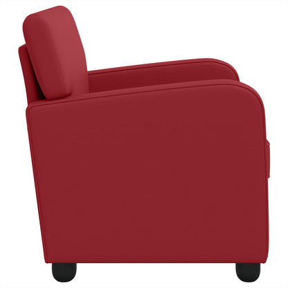 Armchair Wine Red Faux Leather