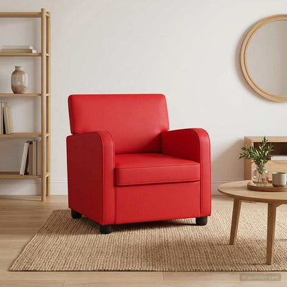 Armchair Red Faux Leather