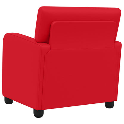 Armchair Red Faux Leather