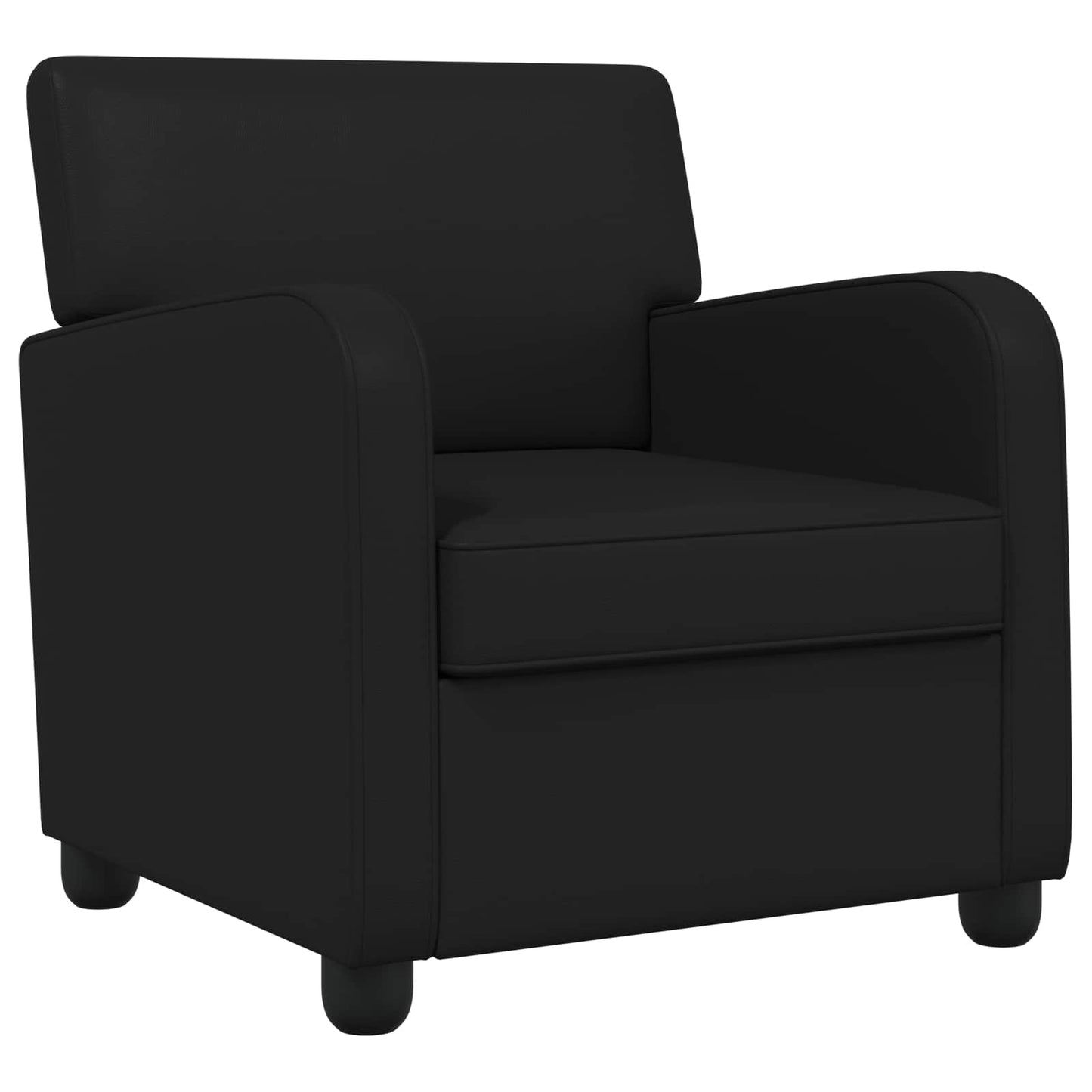 Armchair Shiny Black Faux Leather