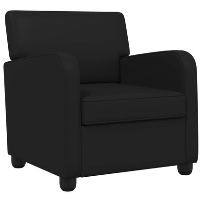 Armchair Shiny Black Faux Leather