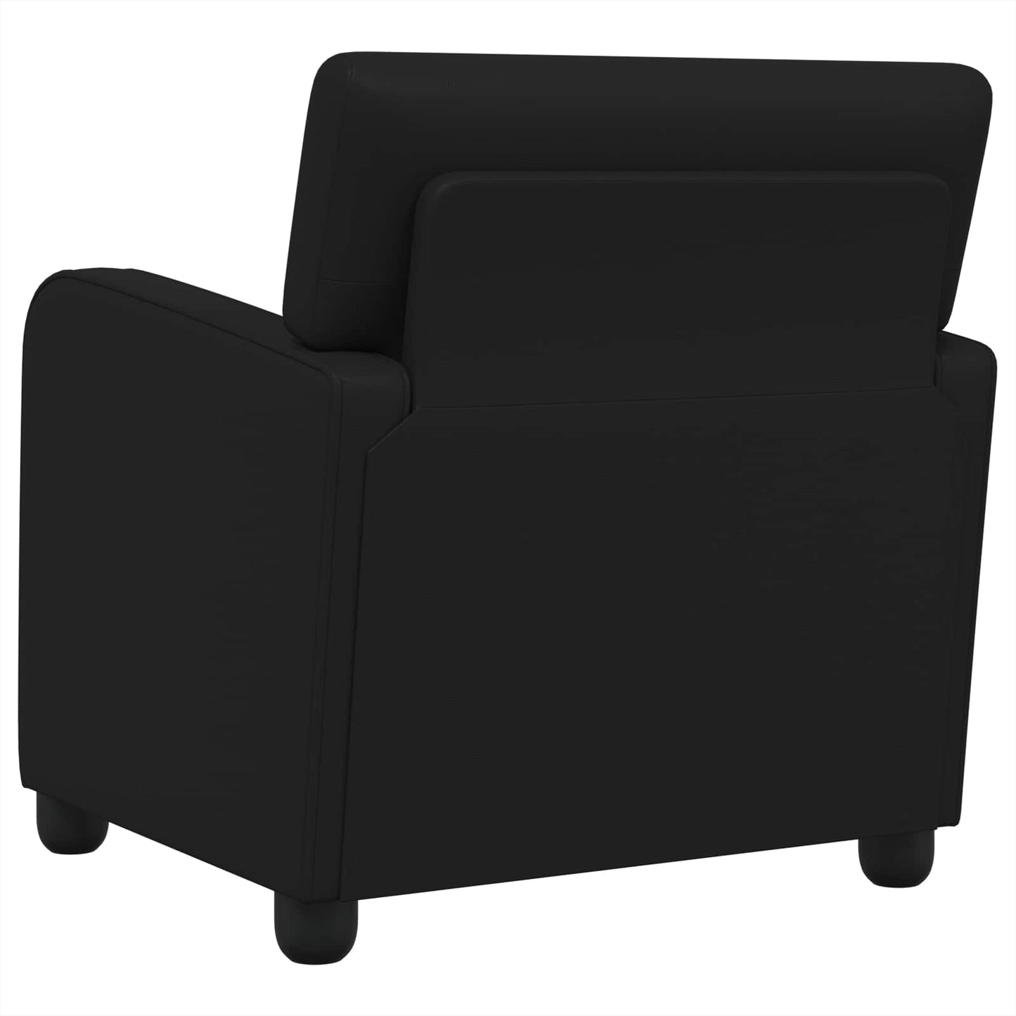 Armchair Shiny Black Faux Leather