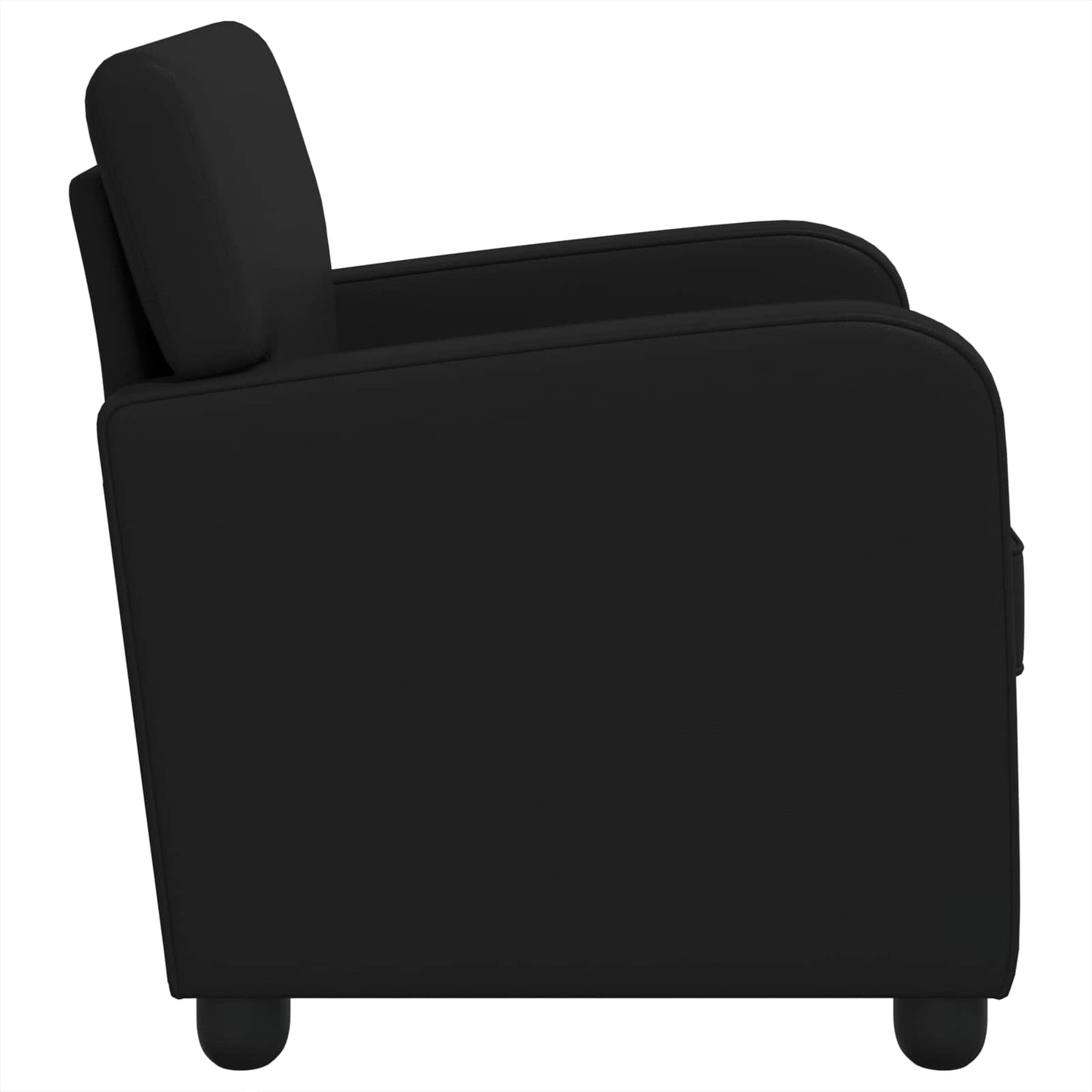 Armchair Shiny Black Faux Leather
