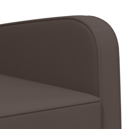 Armchair Shiny Brown Faux Leather