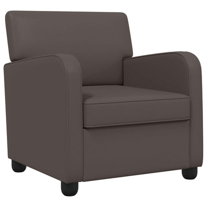 Armchair Shiny Brown Faux Leather