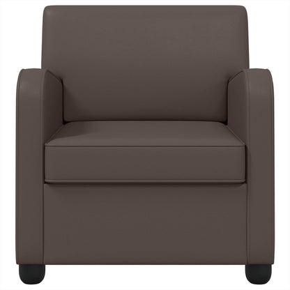 Armchair Shiny Brown Faux Leather