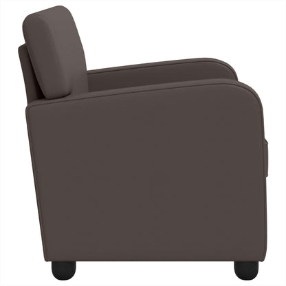 Armchair Shiny Brown Faux Leather