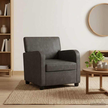 Armchair Antique Black Faux Leather