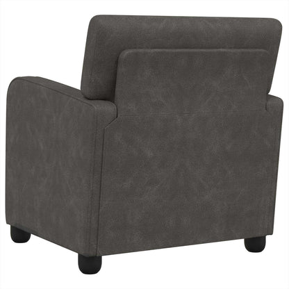Armchair Antique Black Faux Leather