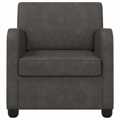 Armchair Antique Black Faux Leather