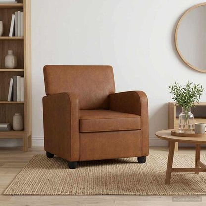 Armchair Antique Brown Faux Leather