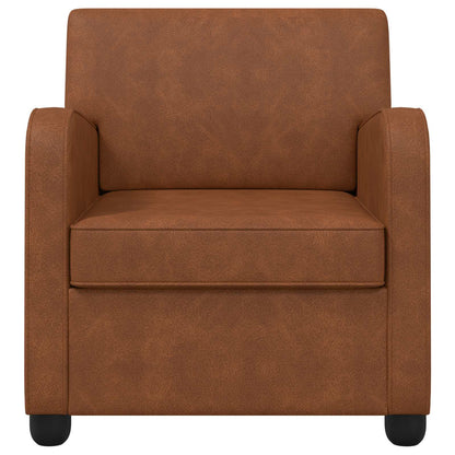 Armchair Antique Brown Faux Leather