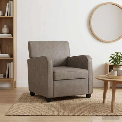 Armchair Antique Grey Faux Leather