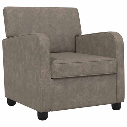 Armchair Antique Grey Faux Leather