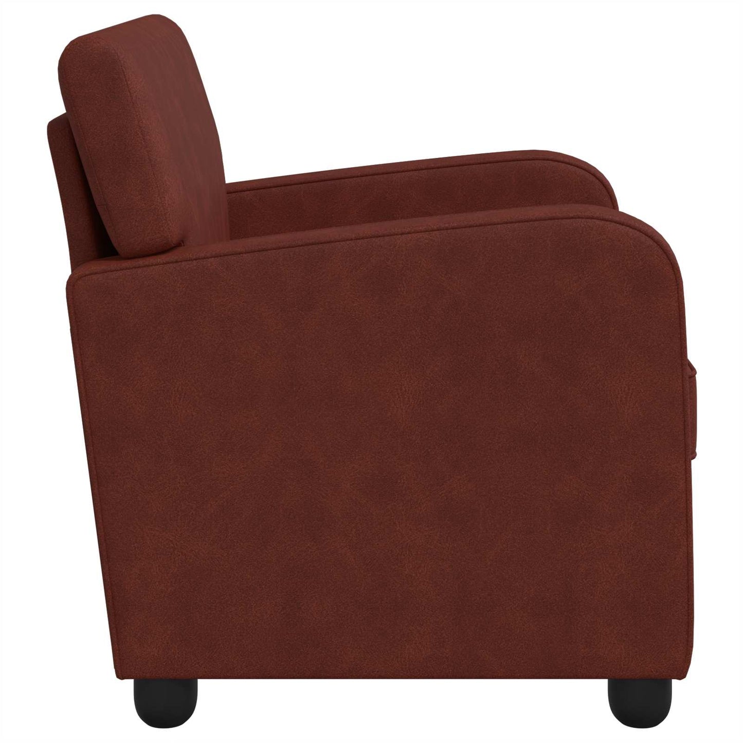Armchair Antique Shiny Brown Faux Leather