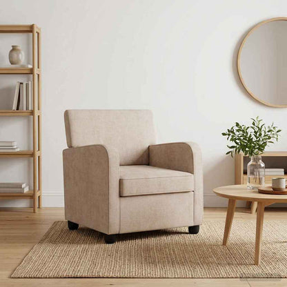 Armchair Beige Chenille