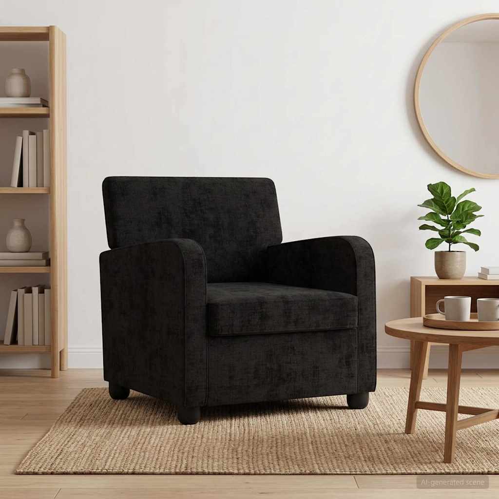 Armchair Black Chenille