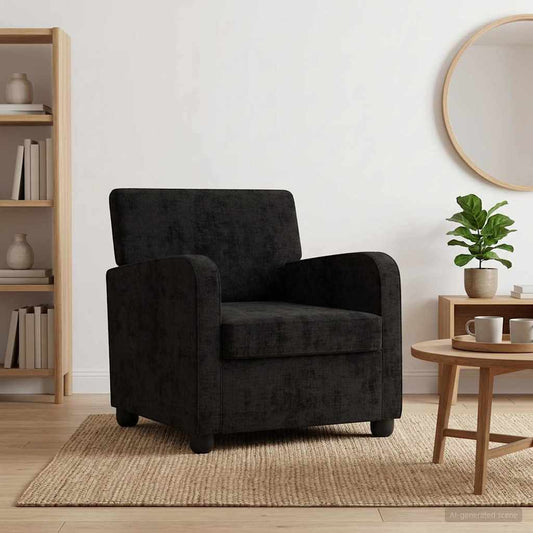 Armchair Black Chenille