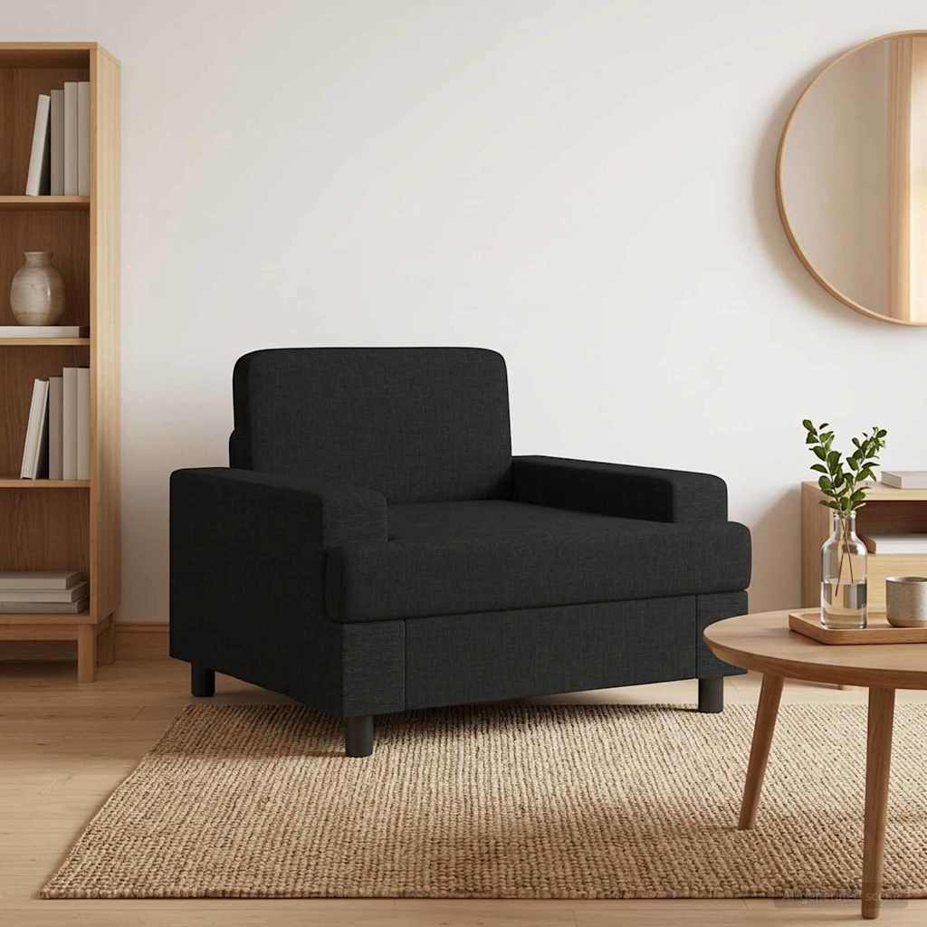 Armchair Black Fabric
