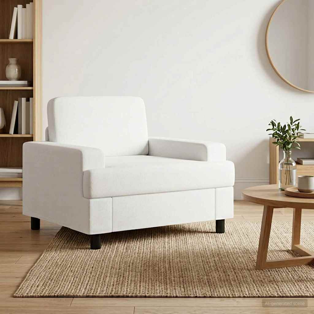 Armchair White Fabric