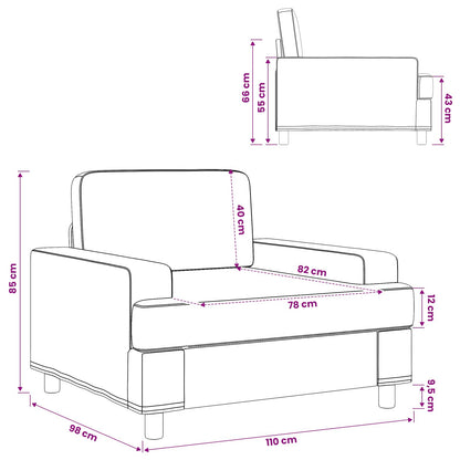 Armchair Jeans Blue Fabric