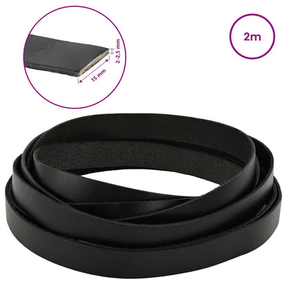 Leather Strap Black 200 x 1.5 cm Leather