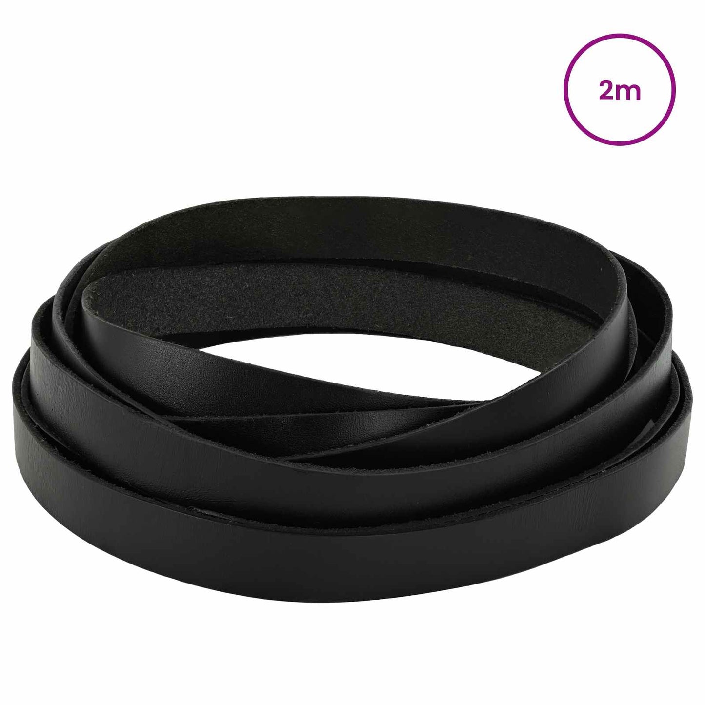 Leather Strap Black 200 x 2 cm Leather