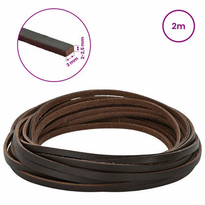 Leather Strap Dark Brown 200 x 0.3 cm Leather