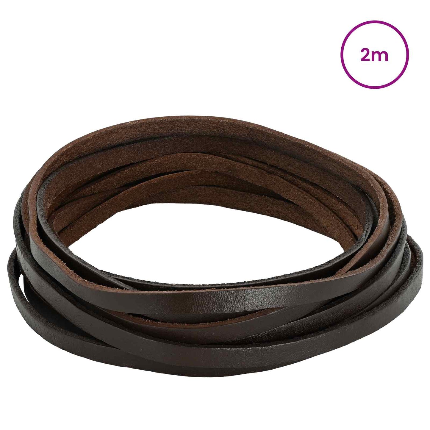 Leather Strap Dark Brown 200 x 0.8 cm Leather