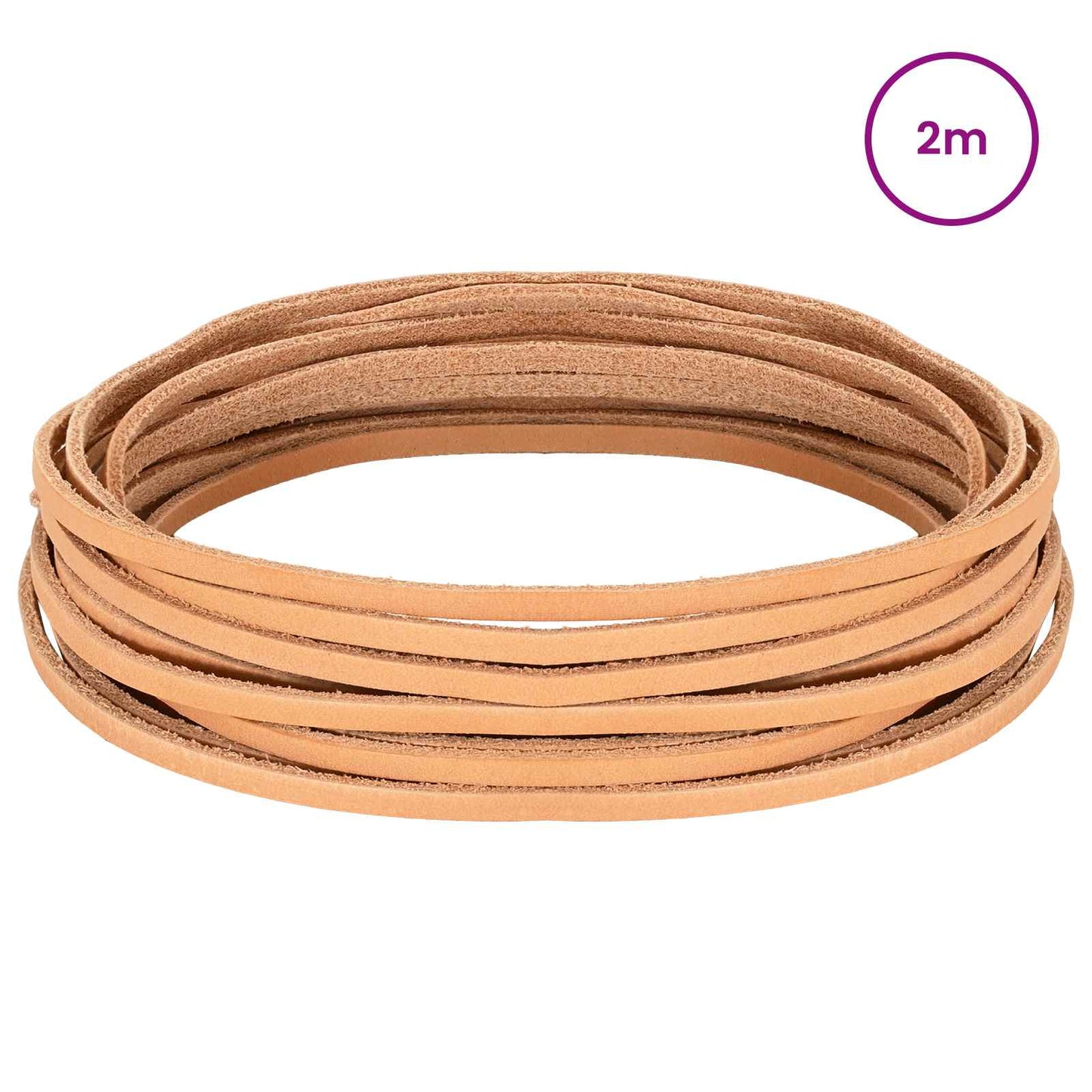 Leather Strap Light Brown 200 x 0.3 cm Leather