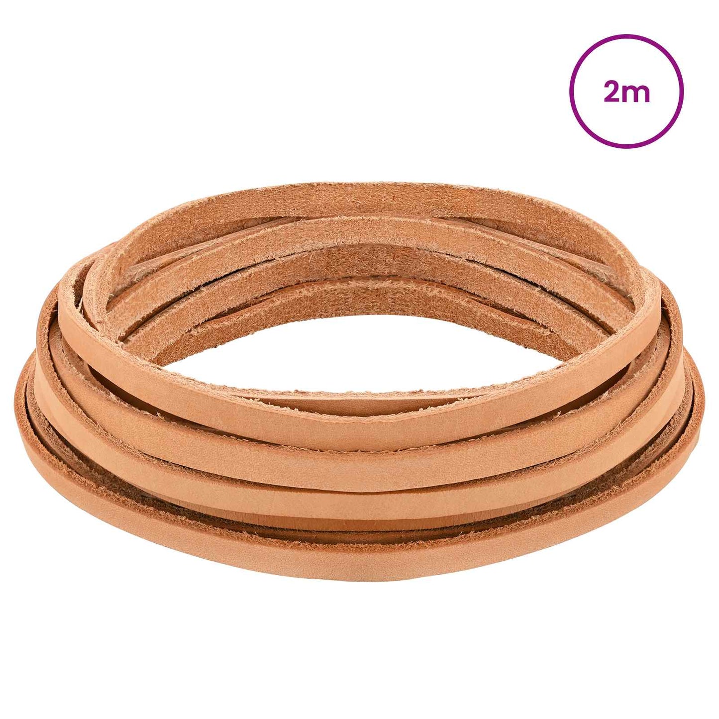 Leather Strap Light Brown 200 x 0.6 cm Leather