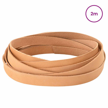 Leather Strap Light Brown 200 x 2 cm Leather