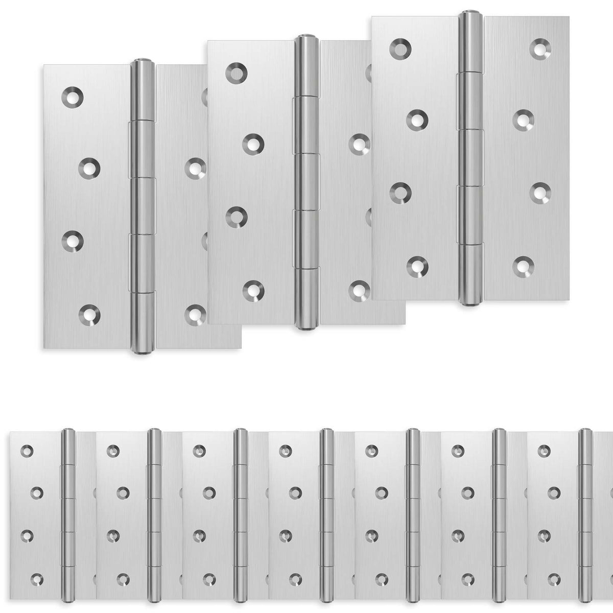 Hinge 48 pcs 100 x 70 x 8 mm Silver Steel