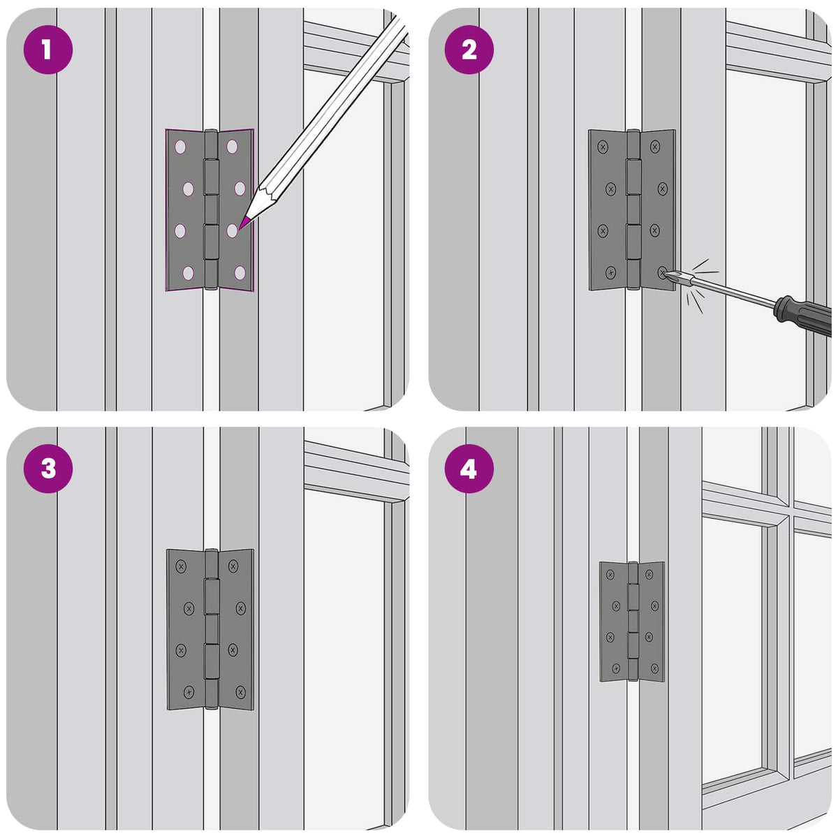 Hinge 48 pcs 100 x 70 x 8 mm Silver Steel