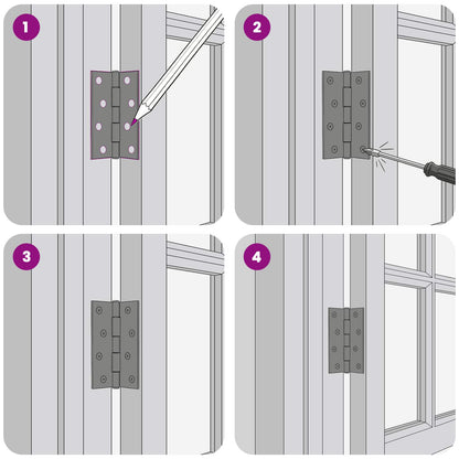 Hinge 48 pcs 100 x 70 x 8 mm Silver Steel