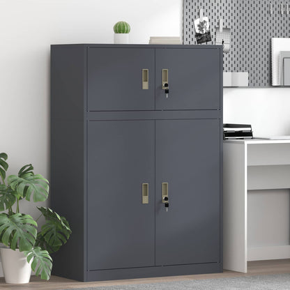 Storage Cabinet 2 pcs Anthracite 90 x 40 x 130 cm Steel
