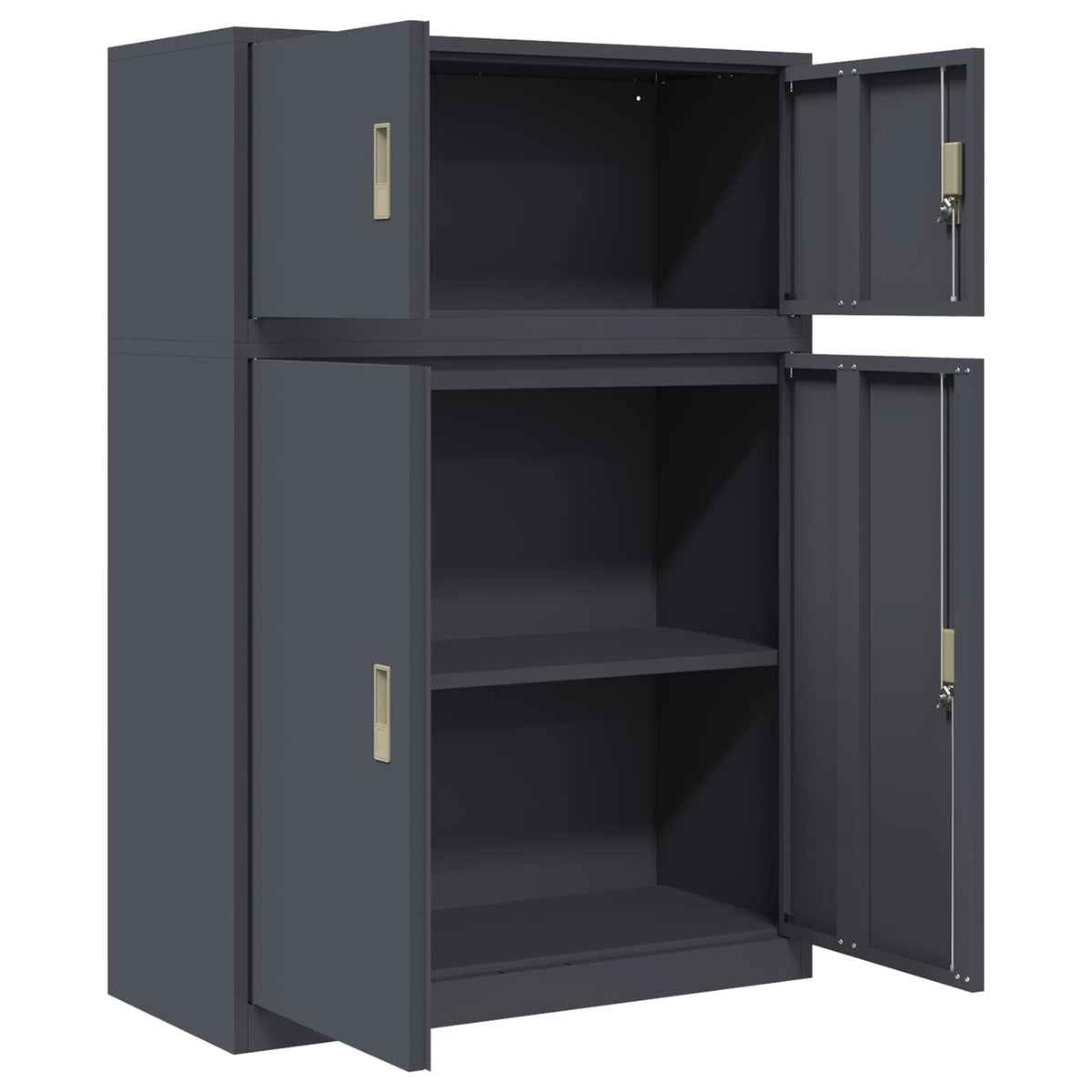 Storage Cabinet 2 pcs Anthracite 90 x 40 x 130 cm Steel